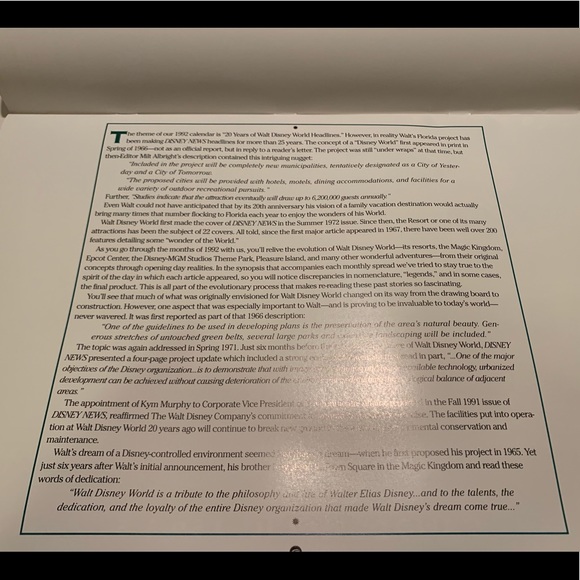 VINTAGE 1992 DISNEY WALL CALENDAR. - Picture 8 of 12